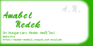 amabel medek business card
